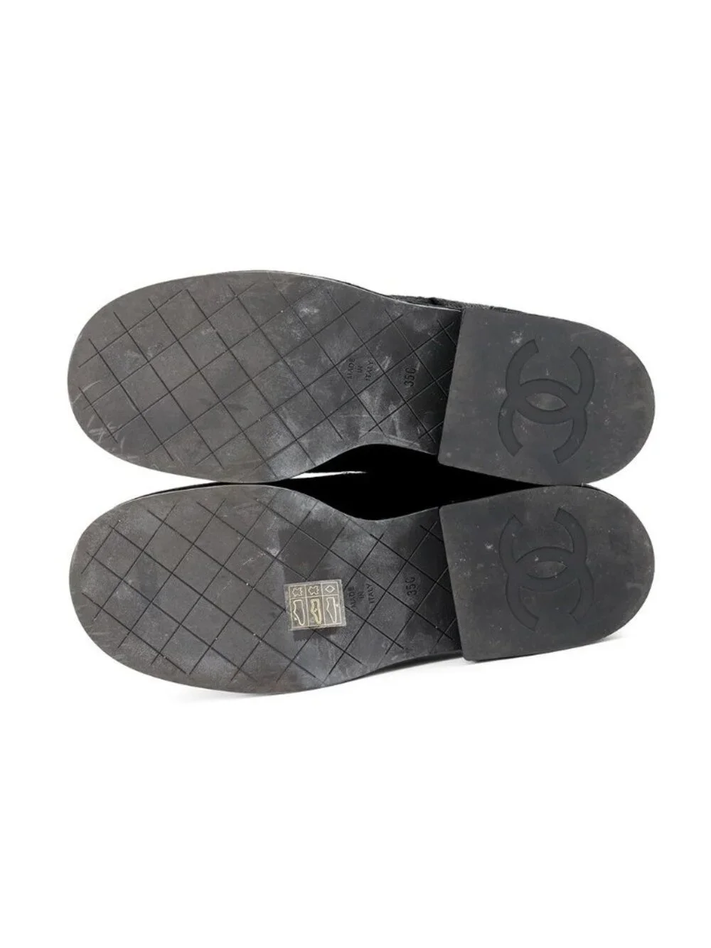 Chanel Short Boots CC Logo Calf Hair Suede 35c Shoes Black